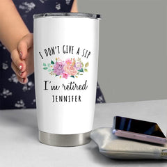 Personalized Retirement Gift Tumbler With Lid For Coworker Office