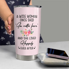Personalized Retirement Lady Tumbler With Lid For Coworker Office