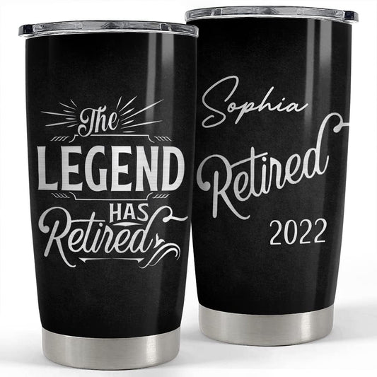 Personalized Retirement Tumbler The Legend Has Retired Gift For Coworker