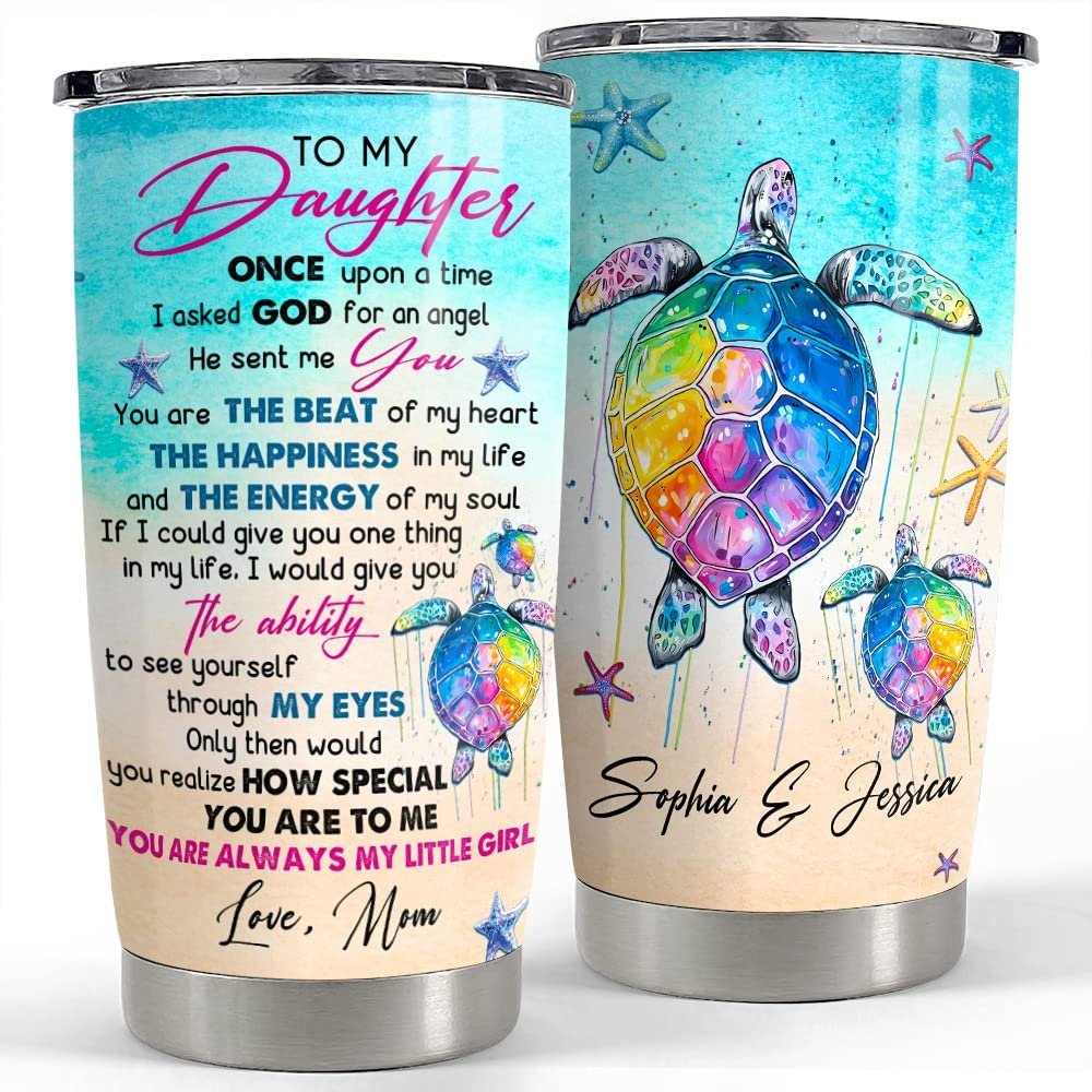 Personalized Sea Turtle Tumbler Daughter Gifts Family Best Gift