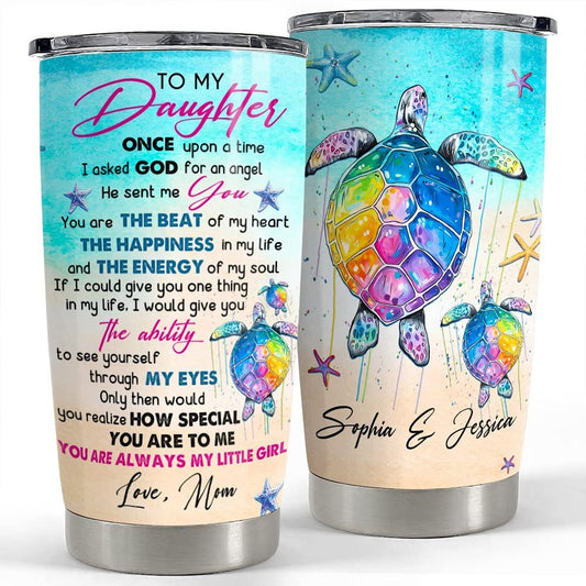 Personalized Sea Turtle Tumbler Daughter Gifts Family Best Gift
