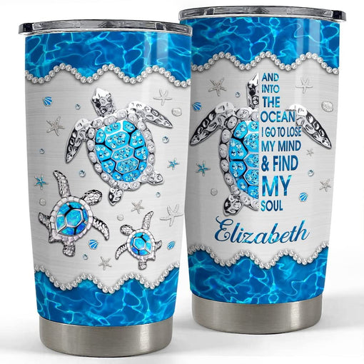 Personalized Sea Turtle Tumbler Into The Ocean Jewelry Style