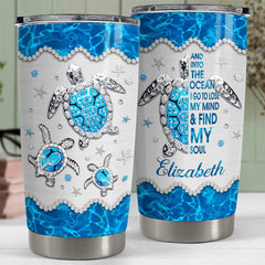 Personalized Sea Turtle Tumbler Into The Ocean Jewelry Style