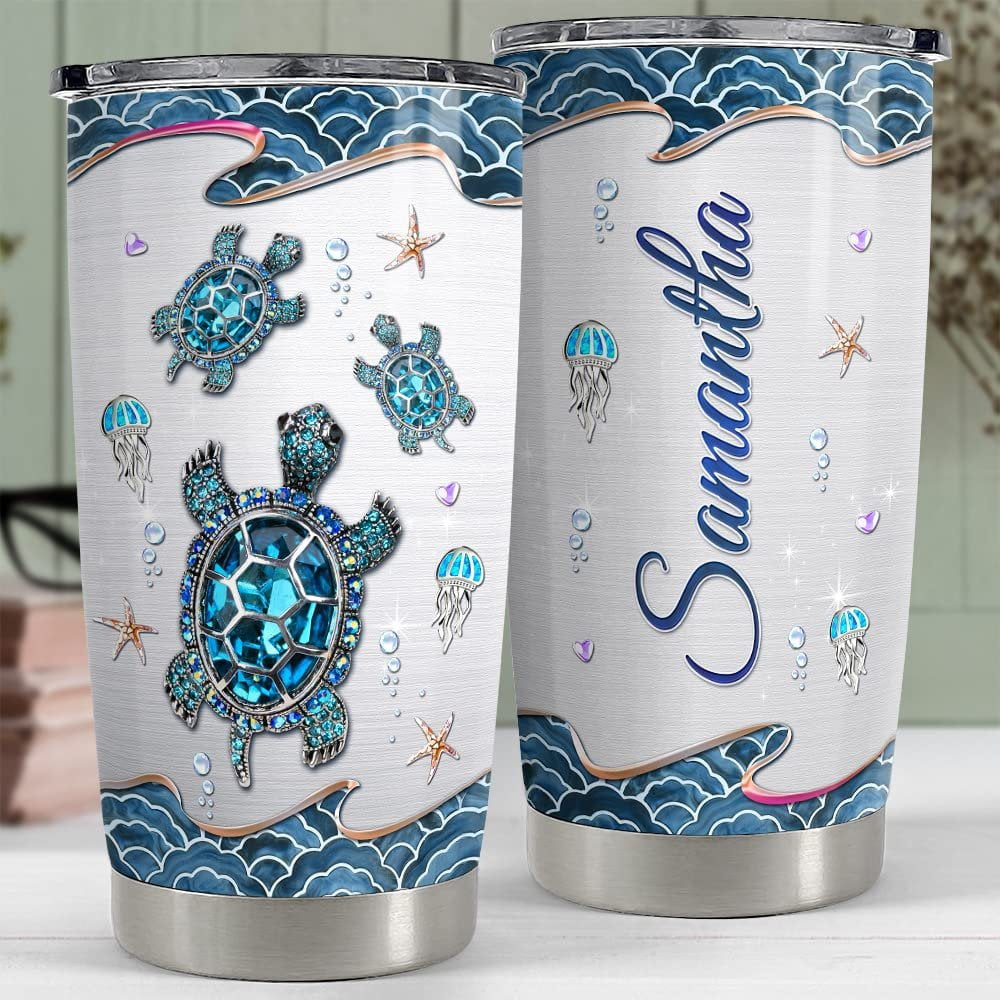 Personalized Sea Turtle Tumbler Turtles Jewelry Style For Animal Lover