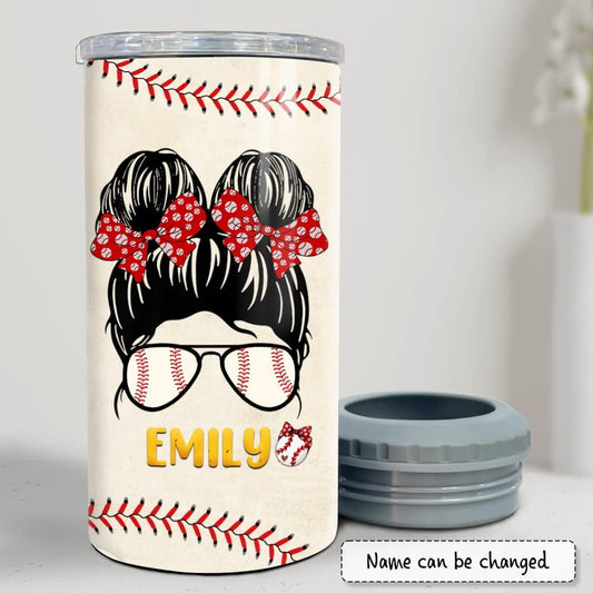 Personalized Sister Can Cooler Baseball Bun Hair Girl For Friends