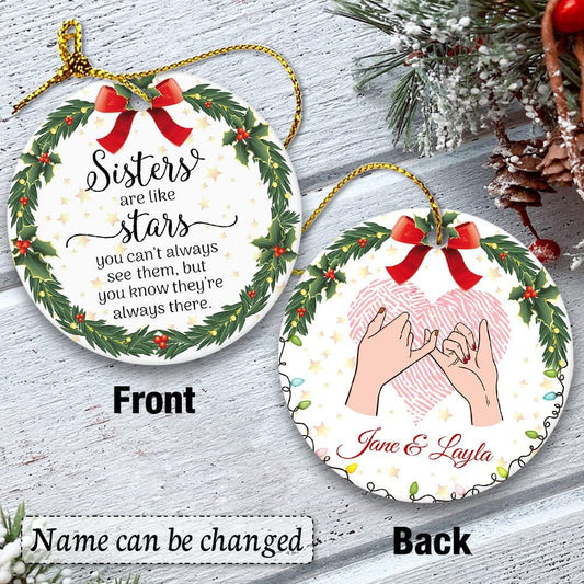 Personalized Sister Ornament Long Distance Sisters
