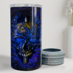 Personalized Skull Can Cooler Art Skulls Gift For Men Dad Father