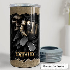 Personalized Skull Can Cooler Skull Reaper Coffee Metallic Style