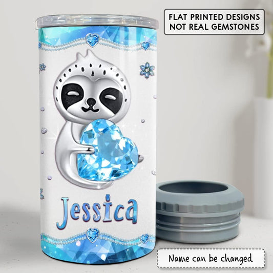 Personalized Sloth Style Can Cooler Just Girl Loves Sloths For Woman