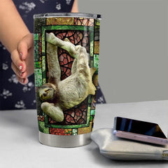 Personalized Sloth Tumbler Mosaic Style For Animal Lover