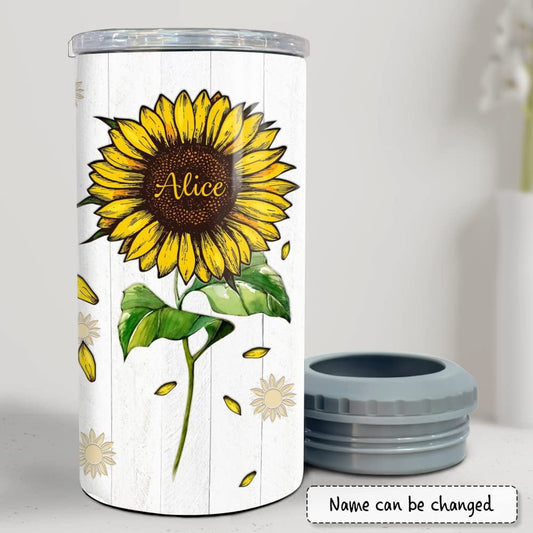 Personalized Sunflower Can Cooler Gift To Daughter From Dad