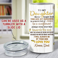 Personalized Sunflower Can Cooler Gift To Daughter From Dad