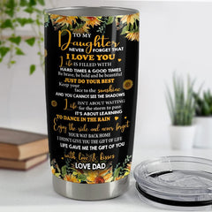 Personalized Sunflower Daughter Tumbler Gifts From Mother Father