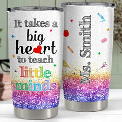 Personalized Teacher Tumbler Glitter Drawing Style Gift For Teacher
