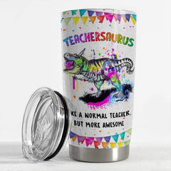 Personalized Teacher Tumbler Teachersaurus More Awesome Funny Gift