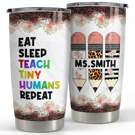 Personalized Teacher Tumbler Tiny Human Funny Art For Teacher