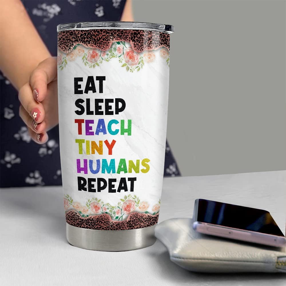 Personalized Teacher Tumbler Tiny Human Funny Art For Teacher