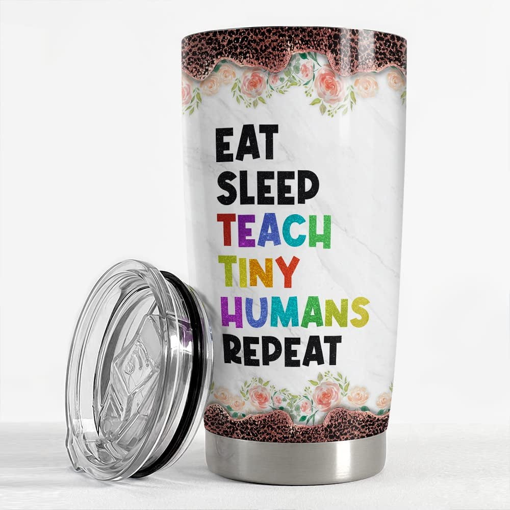 Personalized Teacher Tumbler Tiny Human Funny Art For Teacher