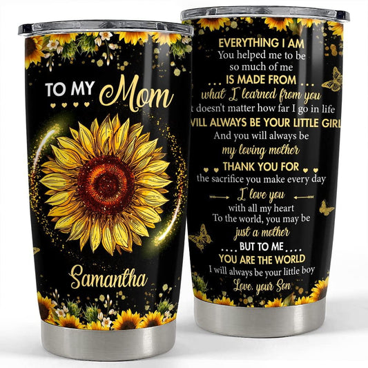 Personalized To My Mom Son Tumbler Sunflower Mother's Day Gift