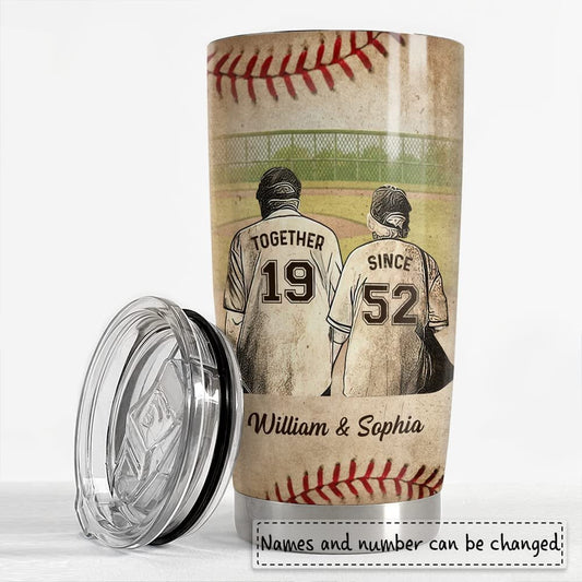 Personalized Tumbler For Couples Who Love Baseball For Fans Boy Girl