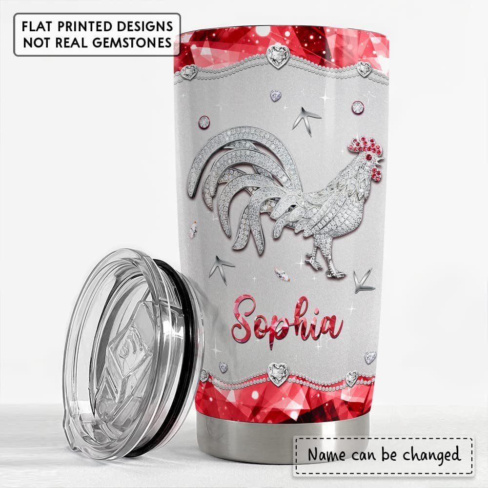 Personalized Tumbler Just A Girl Who Loves Chicken Jewelry Style