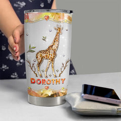Personalized Tumbler Just A Girl Who Loves Giraffes Jewelry Style
