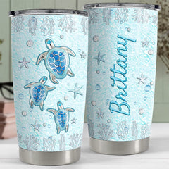 Personalized Tumbler Sea Turtles And Starfish Jewelry Style