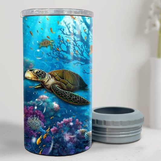 Personalized Turtle Can Cooler Girl Loves Turtles For Animal Lover
