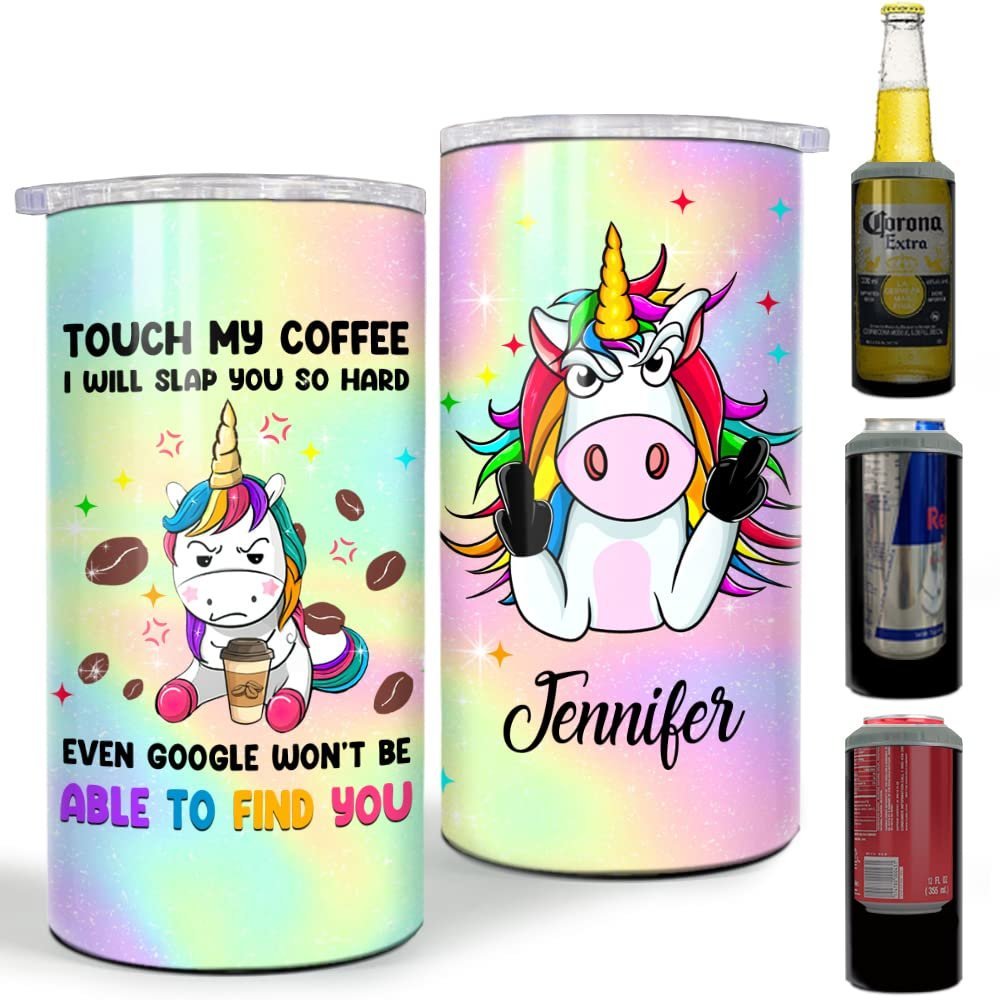 Personalized Unicorn Can Cooler Coffee Funny Gift For Unicorns Lover