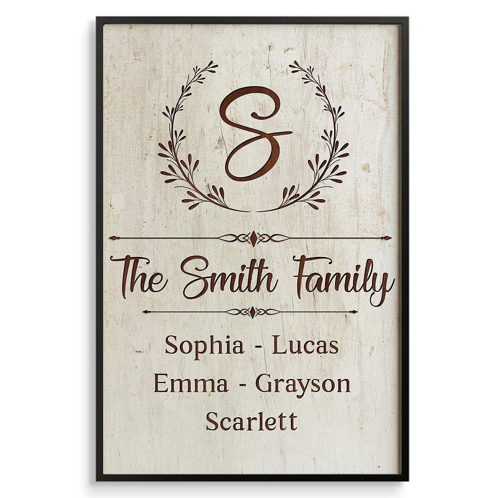 Personalized Vertical Poster For Family Member Name Sign