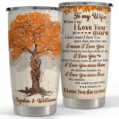 Personalized Vintage Couple Fall Tree Tumblers To My Wife From Husband