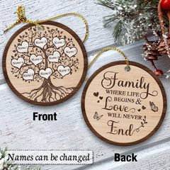 Personalized Whole Family Ceramic Ornament Christmas