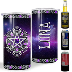 Personalized Witch Can Cooler Violet Galaxy Witch Star For Wtiches