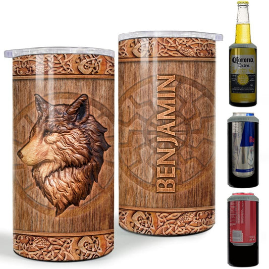 Personalized Wolf Can Cooler Animal Lovers Gift For Best Besties