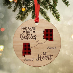 Personalized Wood Best Friend Ornament Sister Gift