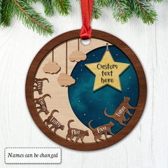 Personalized Wood Cat Ornament For Cats Lovers