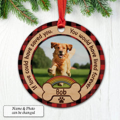 Personalized Wood Custom Dog Photo Memorial Ornament