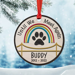 Personalized Wood Dog Memorial Ornament Rainbow Bridge Gift