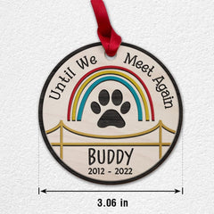 Personalized Wood Dog Memorial Ornament Rainbow Bridge Gift