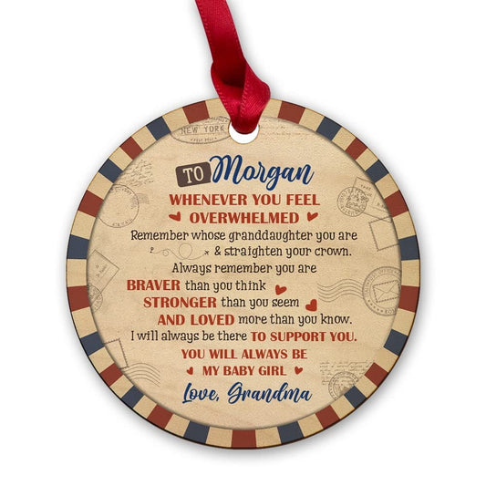 Personalized Wood Letter From Grandma Ornament To Grandkid