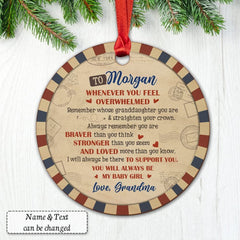 Personalized Wood Letter From Grandma Ornament To Grandkid