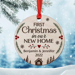 Personalized Wood New Home Ornament First Christmas