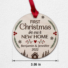 Personalized Wood New Home Ornament First Christmas