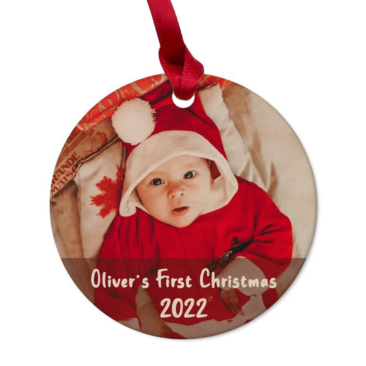 Personalized Wood Ornament Baby's First Christmas