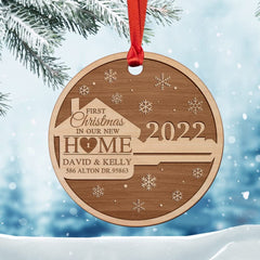 Personalized Wood Ornament First Xmas In New Home