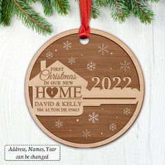 Personalized Wood Ornament First Xmas In New Home
