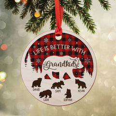 Personalized Wood Ornament Life Is Better With Grandkids