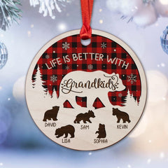 Personalized Wood Ornament Life Is Better With Grandkids