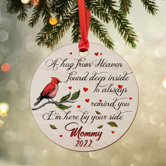 Personalized Wood Ornament Memorial Mommy A Hug From Heaven