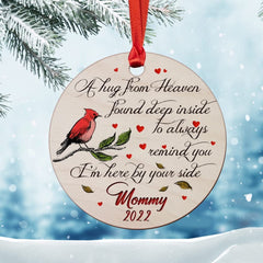 Personalized Wood Ornament Memorial Mommy A Hug From Heaven